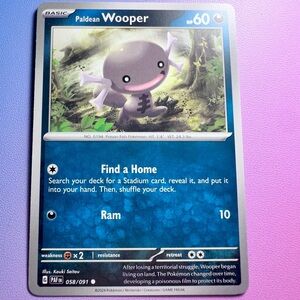 paldean wooper - 058/091 (common) — pokemon: paldean fates